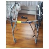 Adjustable aluminum walker wheels on front and 24