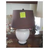 Lamp black and white ceramic brown shade