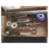 Scissors letter opener ruler tape 12 pieces