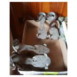 Vintage metal adjustable roller skates 2 pair