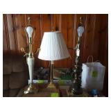 Lamps, 1 Lenox 2 brass colored