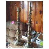 Lamps, matching pair, Stiffel, heavy brass