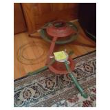 2 live tree stands 1 metal wreath form