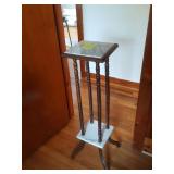 Marble and wood stand 11x11x40.5  top piece of