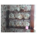 Hanging Shelf & 35 Piece Japan Lustreware