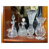 4 Piece Etched Pressed Crystal Glass