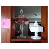 Porcelain co Fred Grape Compote Red & Clear