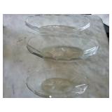 3 Clear Scalloped Serving Dishes