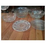 5 Piece Pressed Glass American Fostoria Manhattan