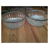 Silver Tone Rimmed Clear  Bowls 2