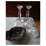 Majolica Candlewick Lalique ? Candlesticks