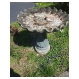 Concrete bird bath chipped top flaking bottom