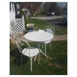 Metal Ice Cream parlor style table and 2 chairs