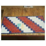 Quilted Patriotic Table Runner New 17x38