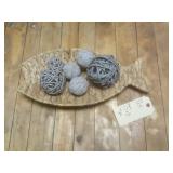 Decorative Raffia Fish Table display with