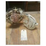 Aquatic Table Decorations Metal shell filled with