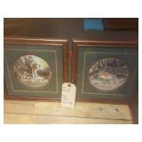 Fox And Hound Framed Prints 2 pieces 11.5x11.5