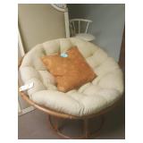 Papasan Chair With Cushion And Throw Pillow 45