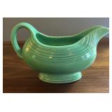 Vintage Fiesta Ware Green Gravy Boat 8 wide