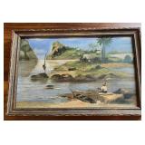 Vintage Coastal Landscape Oil Painting ï¿½