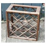 Vintage oak wooden wine rack, 17.5 x 10 x 17.5 in