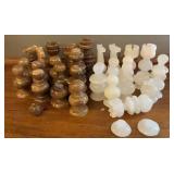 Carved Stone Chess Set ï¿½ Onyx & Alabaster Style