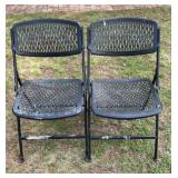 2 Black Plastic Patio Chairs