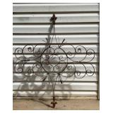 Vintage ornate wrought iron scroll wall art piece