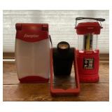 Three portable lights energizer light, coast