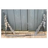 2 Victorian-style cast iron shelf brackets, vine