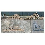 4 Rustic decorative cast iron brackets or