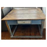 Primitive Antique Farm Work Table with Drawer