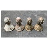 4 Vintage cast iron clawfoot bathtub feet. 8x5
