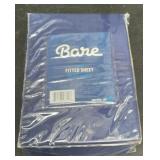 Bare King size dark blue Fitted Sheet, 1800 ultra