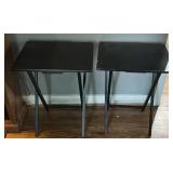 2 Black Folding TV Stands