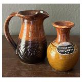 Vintage Signed Dryden Pottery Pitcher & Vase ï¿½