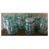 8 Vintage Ball Ideal & Perfect Mason Aqua Blue