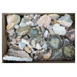 Mineral rock specimens pink crystals, thunderegg