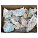 Mineral rock specimens pink crystals