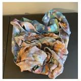 2 Dyed silk chiffon Merino wool scarves