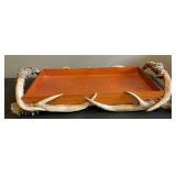 Rustic Lodge-Style Wood Serving Tray w/ Natural