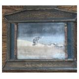 Rustic Southwest Coyote Desert Scene Framed Wall