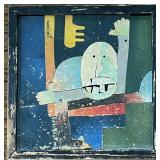 Signed Lï¿½pez Castro Abstract Figural Mixed Media