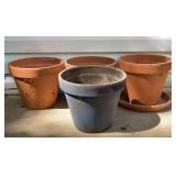 4 Terracotta EV25 flower pots made in Italy. 10 x