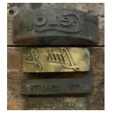 4 Vintage brass printers blocks Celo, Little Joe,