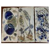 Set of Three Sogned NG Studio Art Pottery Tiles