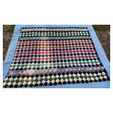 Vintage hand sewn Trip Around the World patchwork