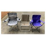Three camp chairs, one from Academy sports