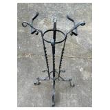 Vintage wrought iron metal plant stand. 35x16