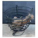 2 Vintage Hanging Wire Basket Planter w/ Chain